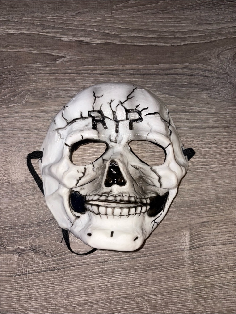White Skull Face Mask with Black Accents